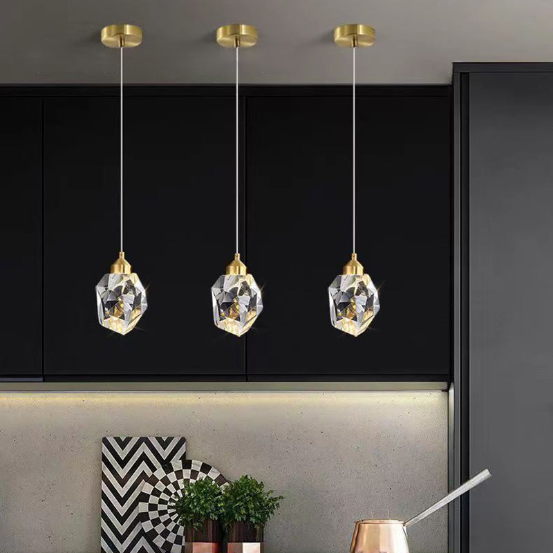 Diamond Cube Crystal Iron LED Pendant Light