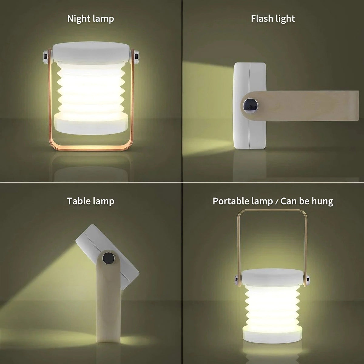 Foldable LED Lantern with Touch Dimming and Scandinavian-Inspired Design