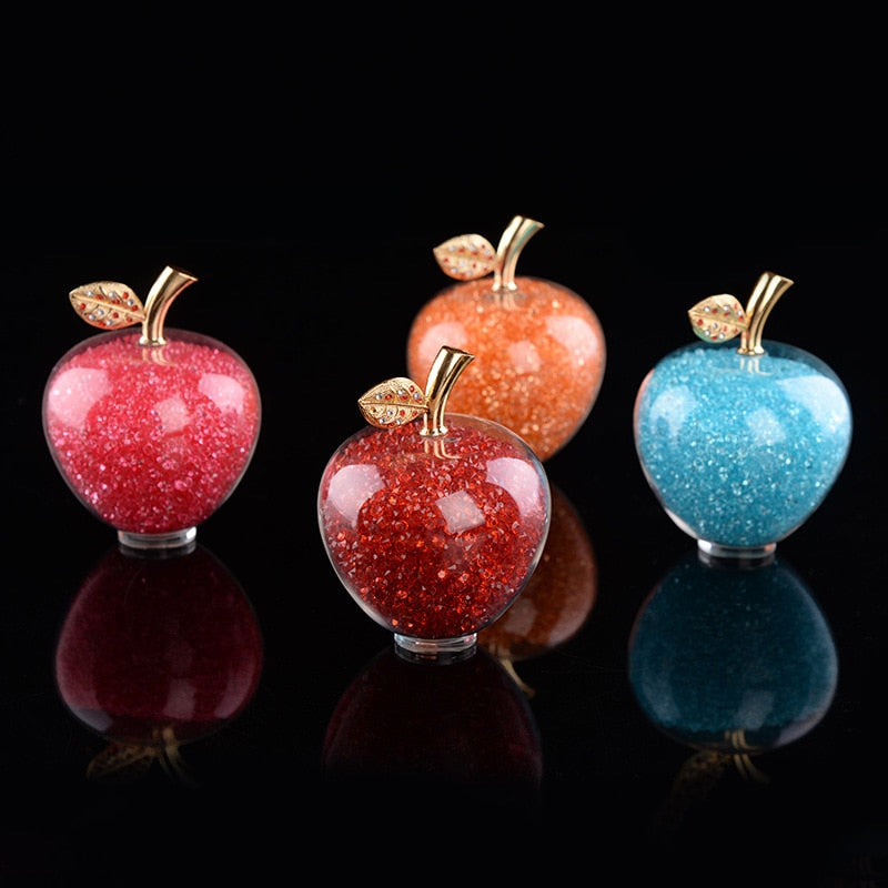 Handcrafted Crystal Apple Figurine with Timeless Decorative Design