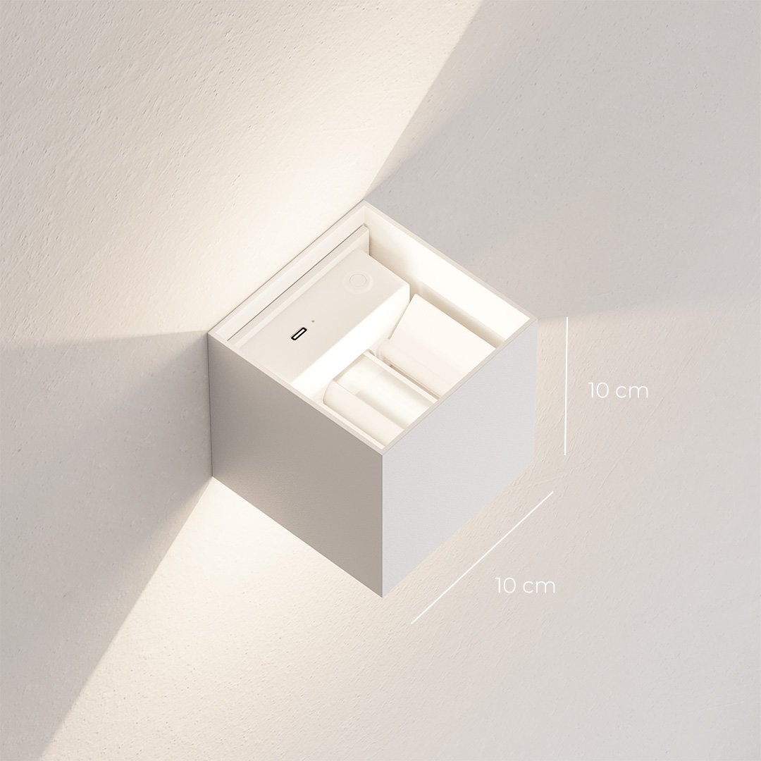 LED Wall Light with Adjustable Light Flaps for Indoor and Outdoor Use