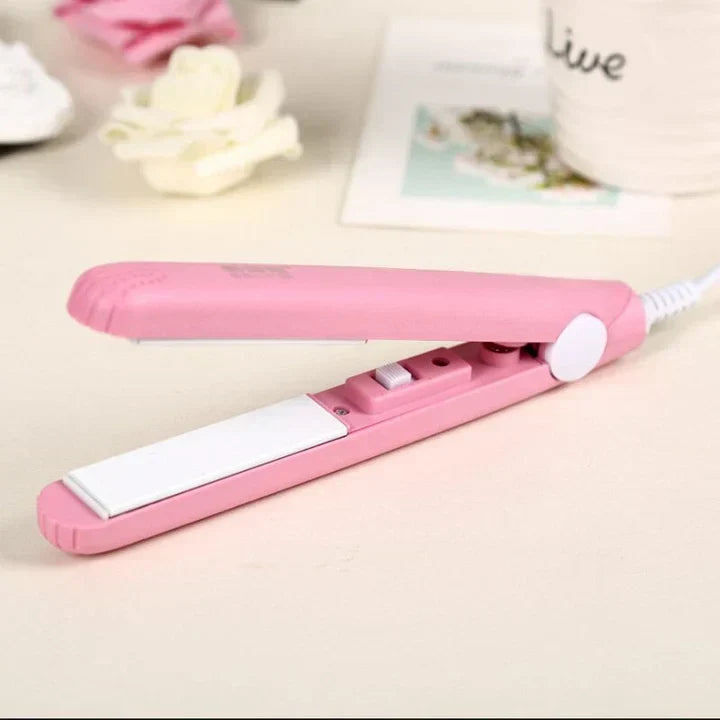Mini Ceramic Hair Straightener and Curling Iron 2-in-1
