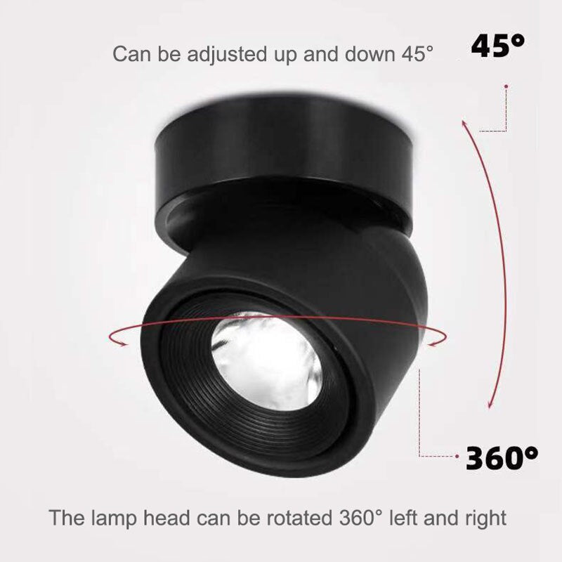 Minimalist LED Spotlight with Adjustable 340° Light Direction