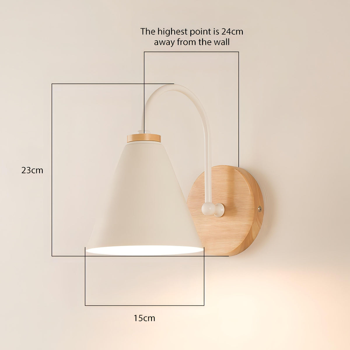 Modern Wooden Wall Light with Scandinavian Minimalist Design