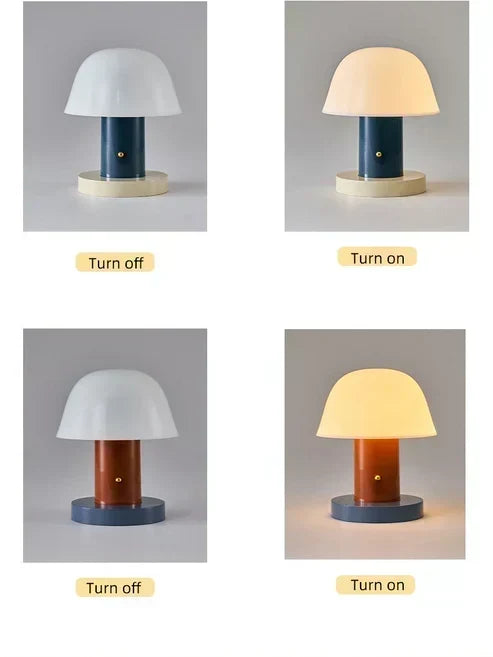 Mushroom Table Lamp with Dimmable LED Lighting and Touch Control