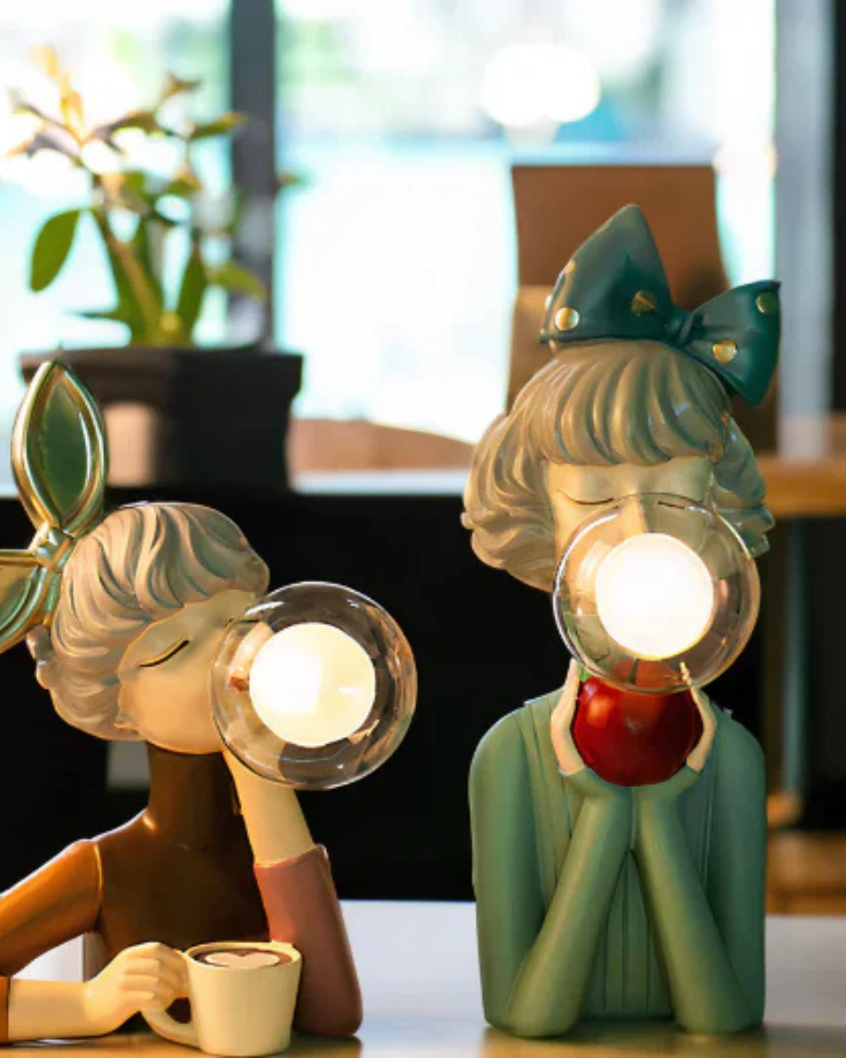 Sculptural Table Lamp with Warm Diffused LED Light