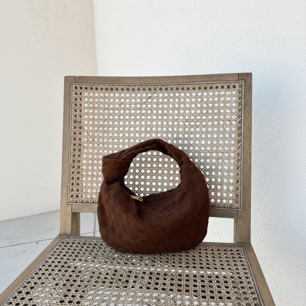 Brown woven bag lifestyle shot