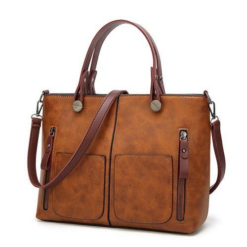 Zambir β Women's Vintage PU Leather Shoulder Bag with Adjustable Crossbody Strap