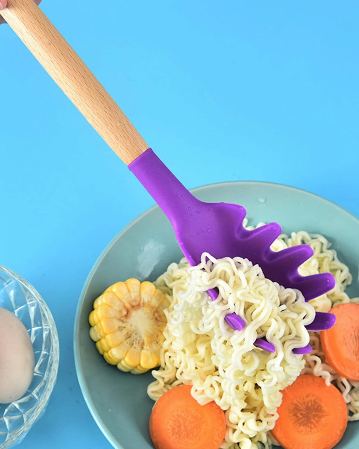 12-Piece Silicone Kitchen Utensil Set with Bamboo Handles and Storage Holder