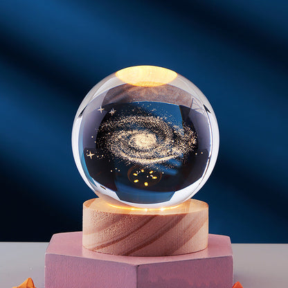 3D Crystal Night Lamp with LED USB Lighting