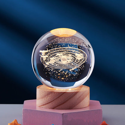 3D Crystal Night Lamp with LED USB Lighting