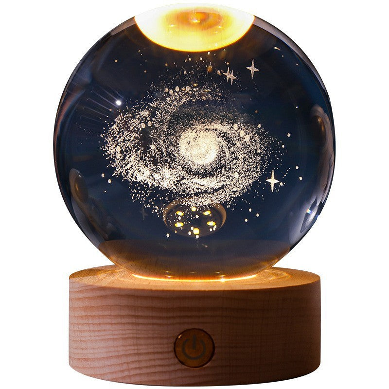 3D Crystal Night Lamp with LED USB Lighting