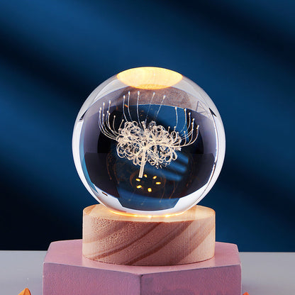 3D Crystal Night Lamp with LED USB Lighting