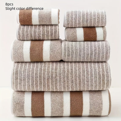 8-Piece Coral Fleece Towel Set with Soft and Absorbent Fabric