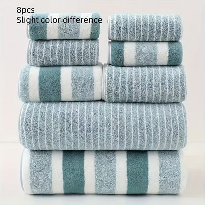 8-Piece Coral Fleece Towel Set with Soft and Absorbent Fabric