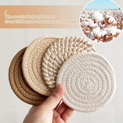 8-Piece Polyester Blend Coaster Set for Hot and Cold Drinks