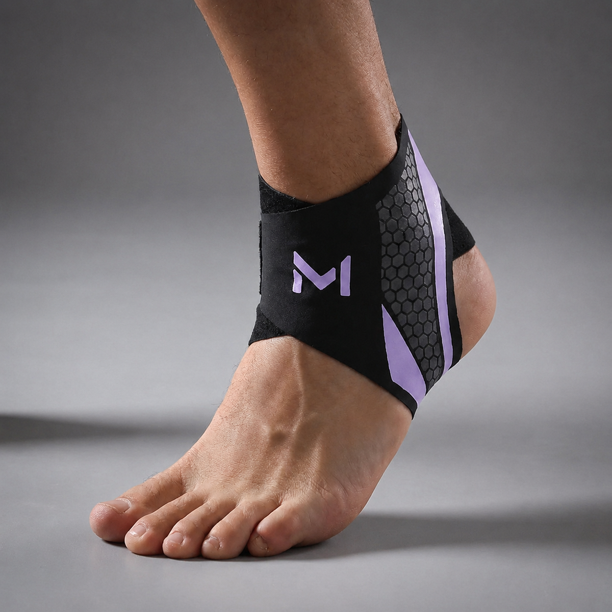 Adjustable Ankle Support Sleeve with Nylon Spandex and Polyester