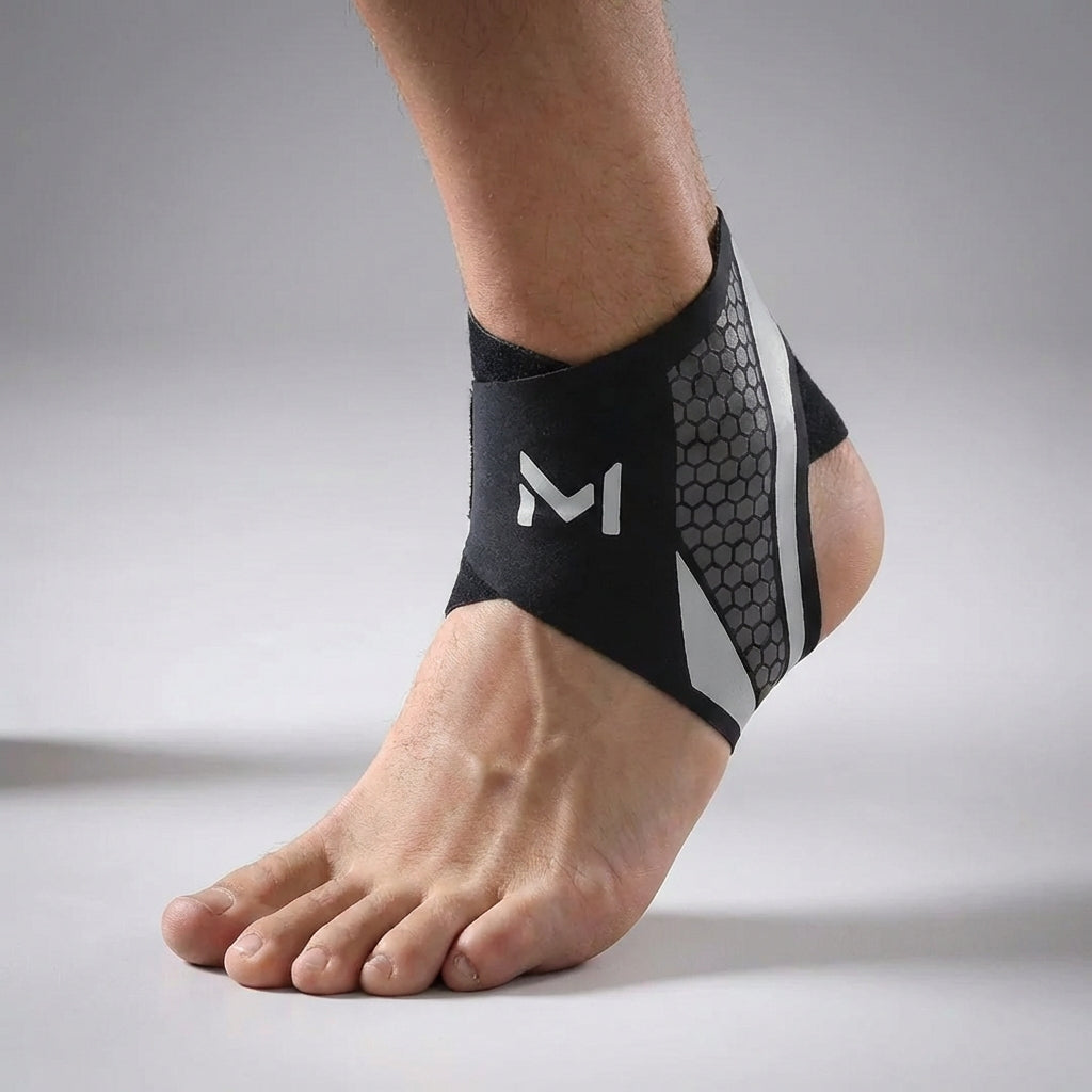 Adjustable Ankle Support Sleeve with Nylon Spandex and Polyester