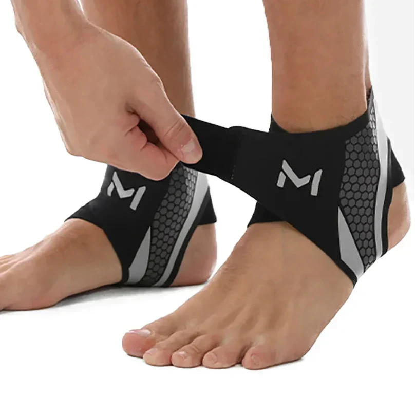 Adjustable Ankle Support Sleeve with Nylon Spandex and Polyester