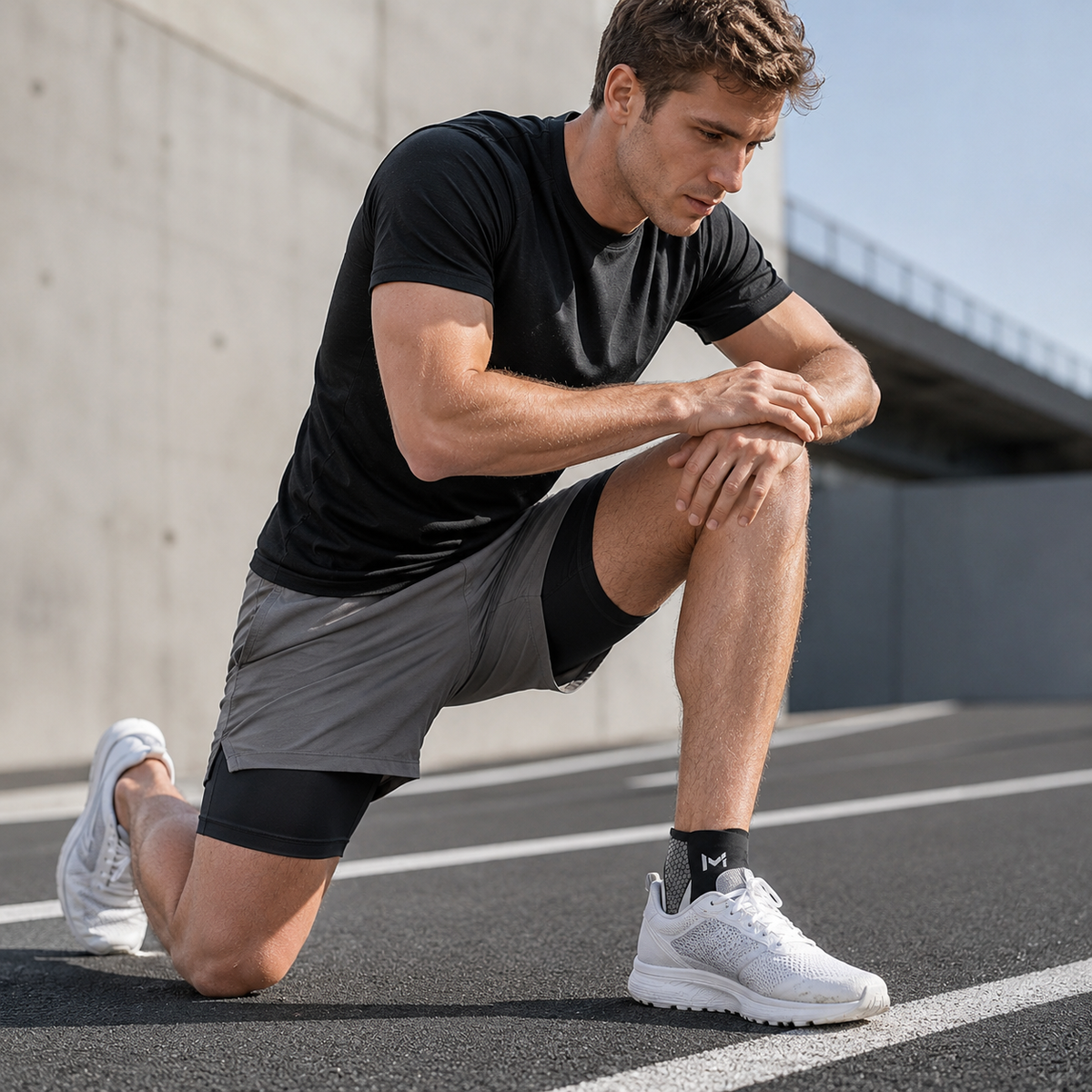 Adjustable Ankle Support Sleeve with Nylon Spandex and Polyester