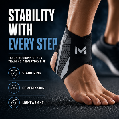 Adjustable Ankle Support Sleeve with Nylon Spandex and Polyester