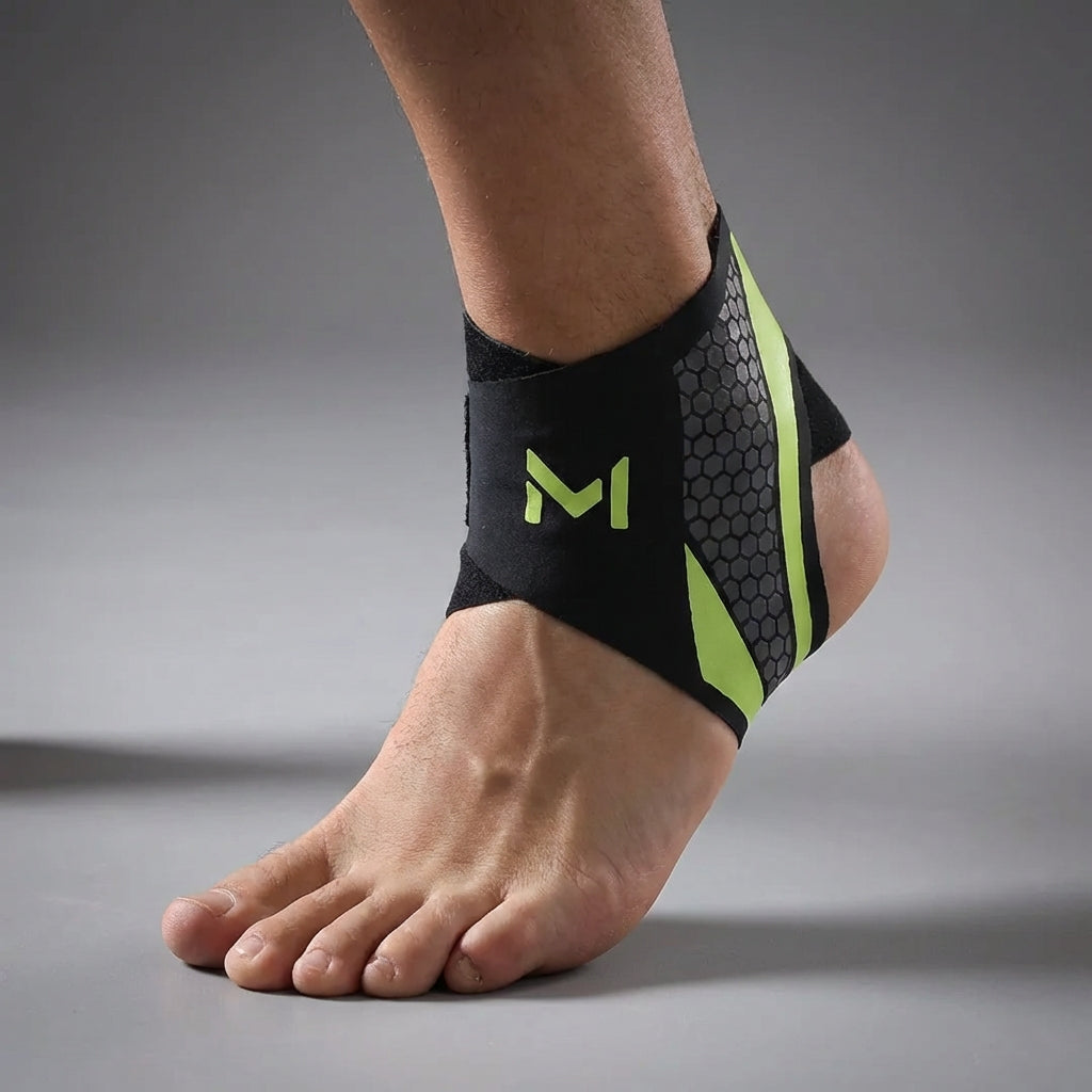 Adjustable Ankle Support Sleeve with Nylon Spandex and Polyester
