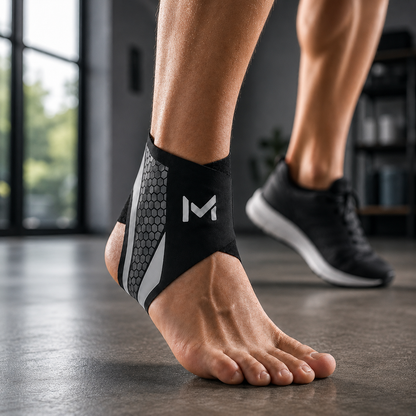 Adjustable Ankle Support Sleeve with Nylon Spandex and Polyester