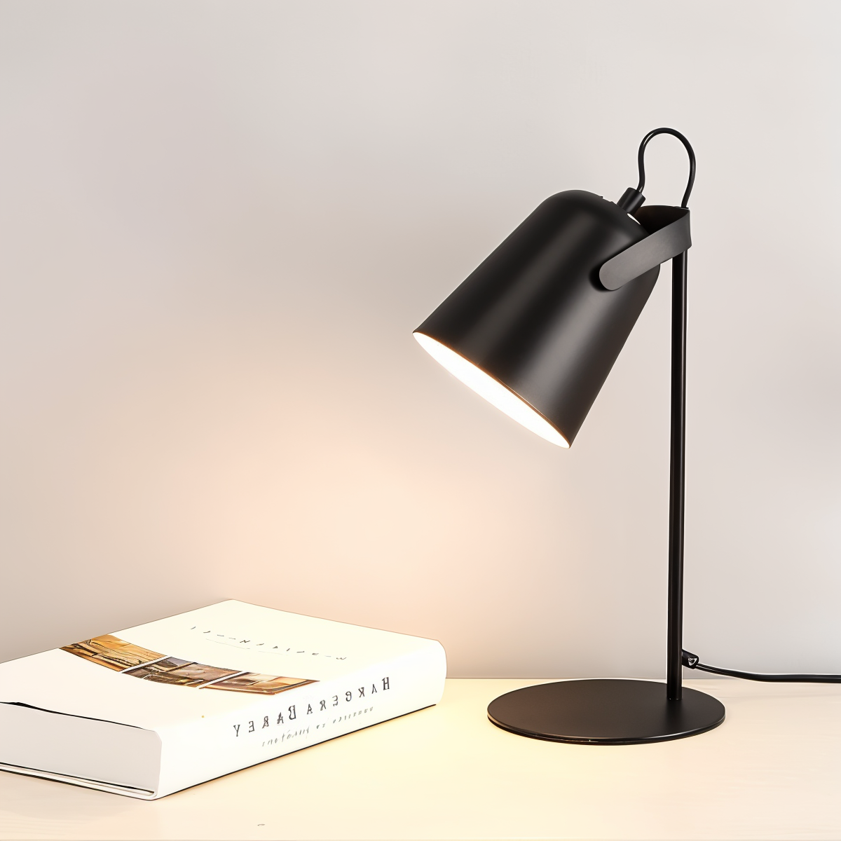 Adjustable Nordic Table Lamp with Rotating Shade for Desk and Bedside Lighting