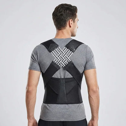Adjustable Posture Support Brace with Breathable Polyester Design