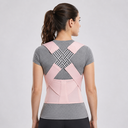 Adjustable Posture Support Brace with Breathable Polyester Design