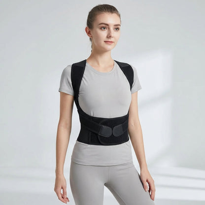 Adjustable Posture Support Brace with Breathable Polyester Design