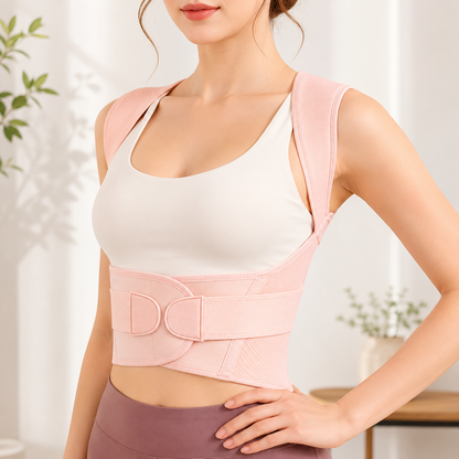 Adjustable Posture Support Brace with Breathable Polyester Design