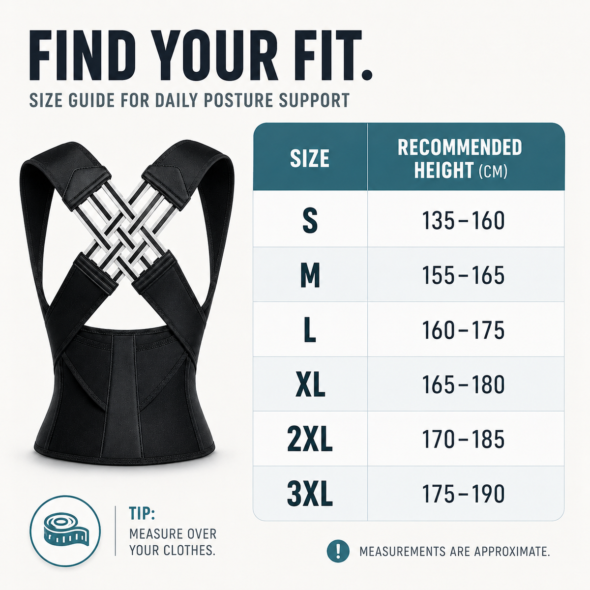 Adjustable Posture Support Brace with Breathable Polyester Design