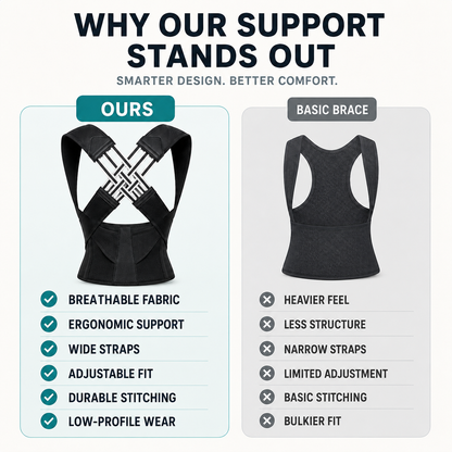 Adjustable Posture Support Brace with Breathable Polyester Design