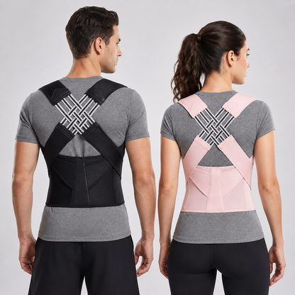 Adjustable Posture Support Brace with Breathable Polyester Design