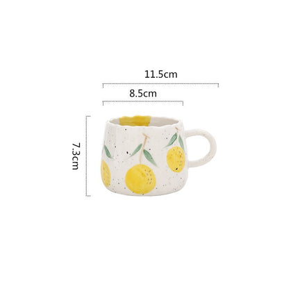 Ceramic Coffee Mug with Playful Fruit Design