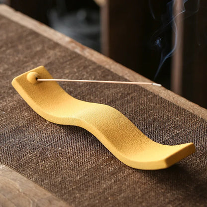Ceramic Incense Holder – Wave Design for Incense Sticks