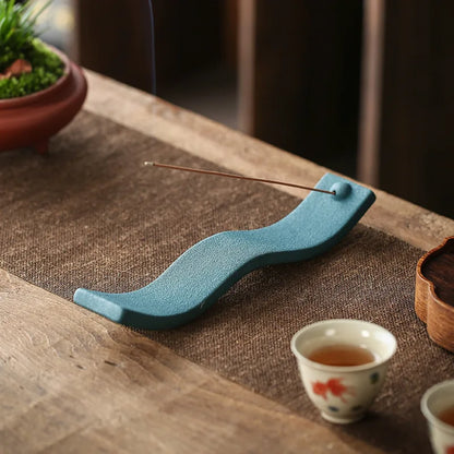 Ceramic Incense Holder – Wave Design for Incense Sticks