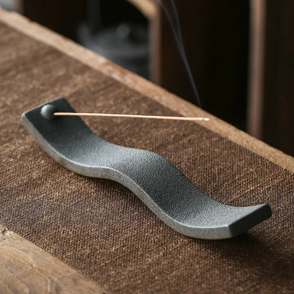 Ceramic Incense Holder – Wave Design for Incense Sticks