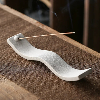 Ceramic Incense Holder – Wave Design for Incense Sticks