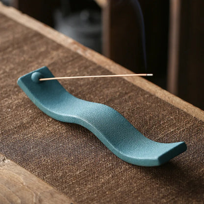 Ceramic Incense Holder – Wave Design for Incense Sticks