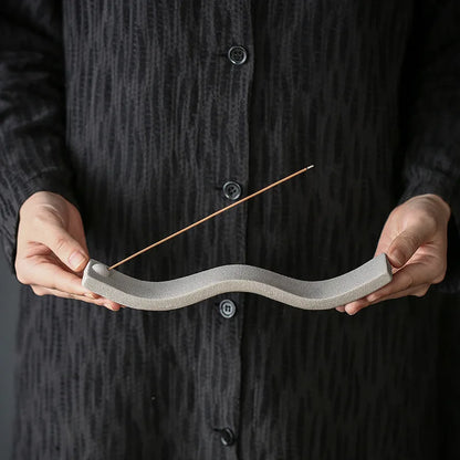 Ceramic Incense Holder – Wave Design for Incense Sticks