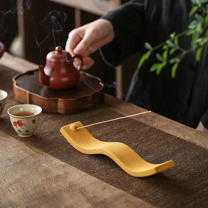 Ceramic Incense Holder – Wave Design for Incense Sticks