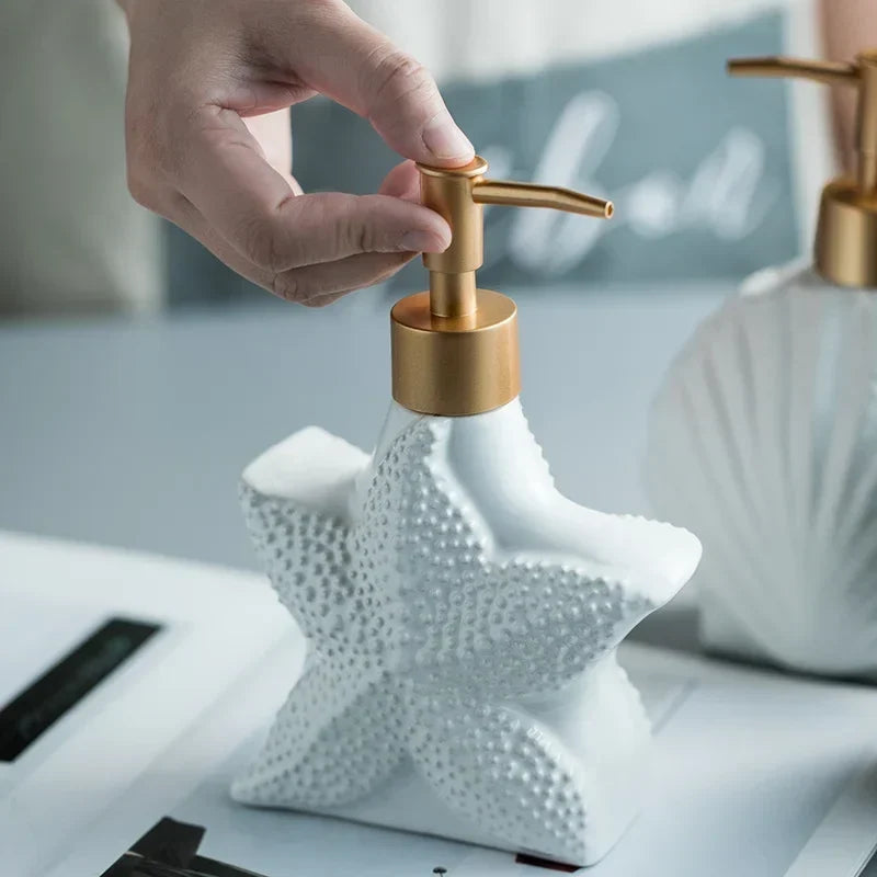 Ceramic Soap Dispenser with Timeless Coastal Design