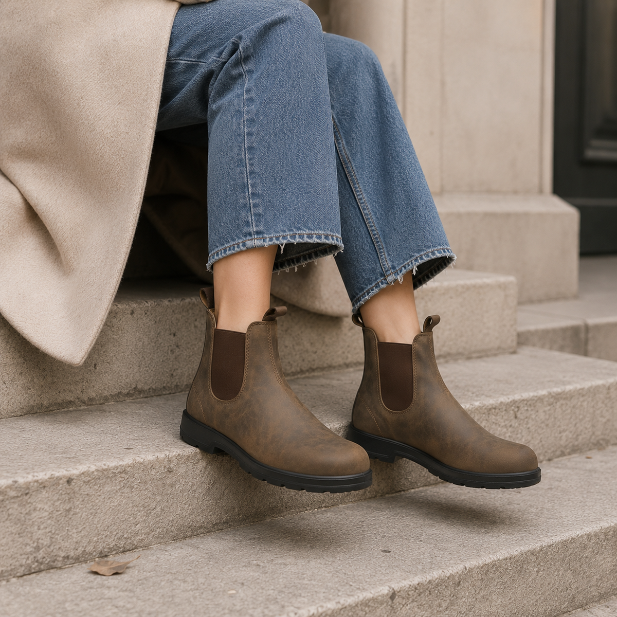 Chelsea Ankle Boots with Slip-On Design and PU Upper