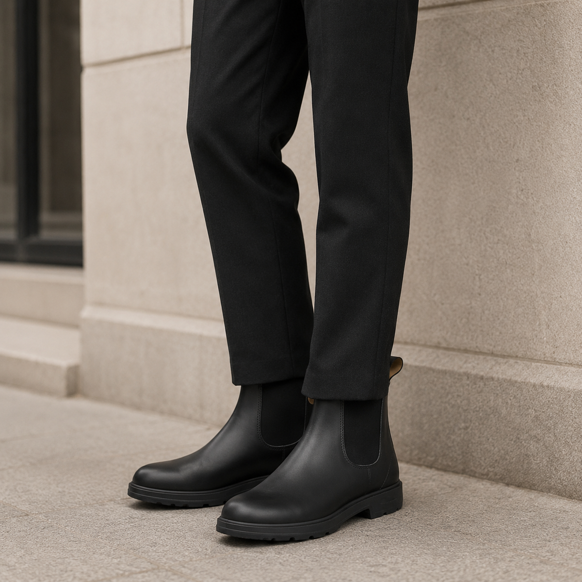 Chelsea Ankle Boots with Slip-On Design and PU Upper
