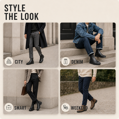 Chelsea Ankle Boots with Slip-On Design and PU Upper
