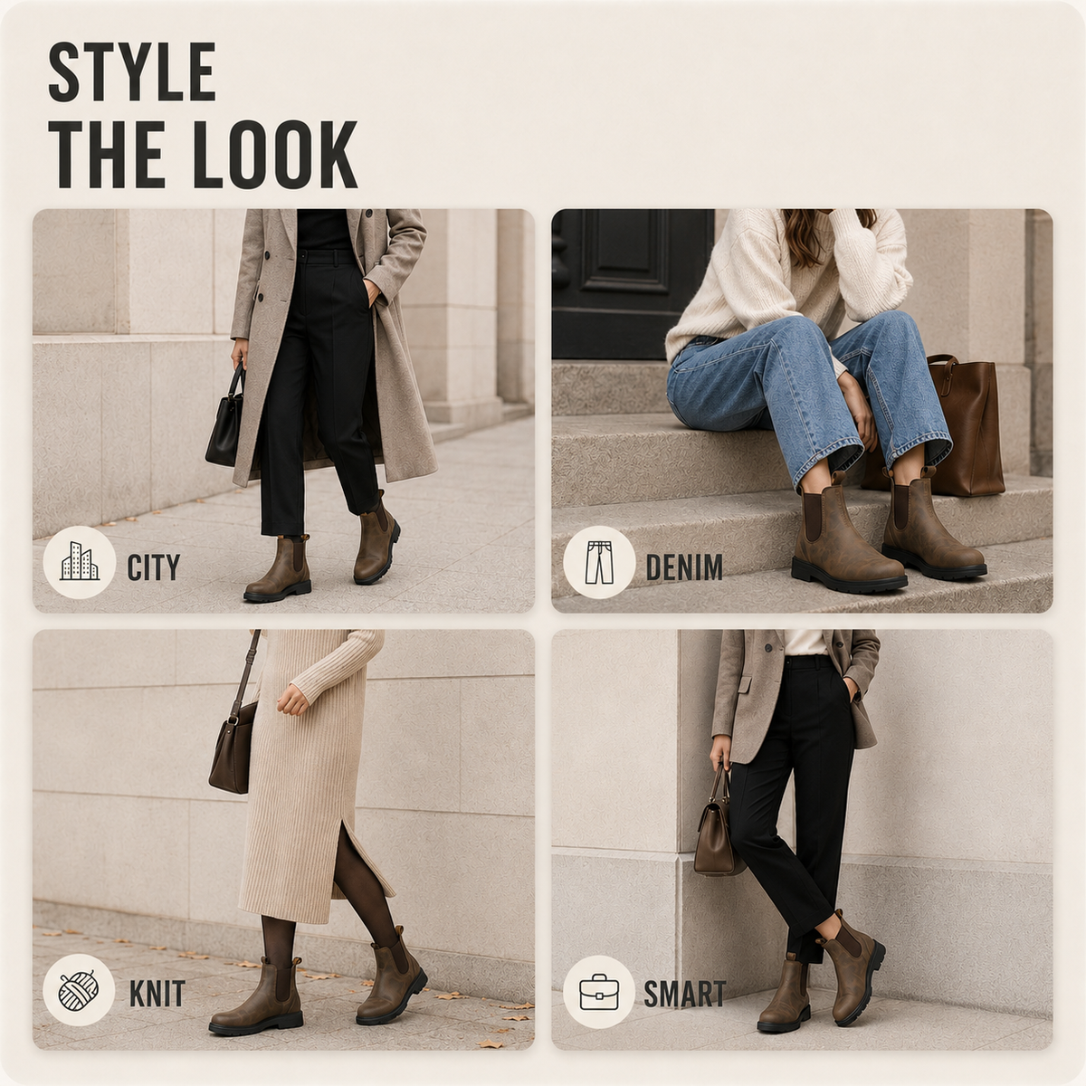 Chelsea Ankle Boots with Slip-On Design and PU Upper