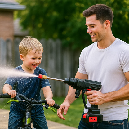 Cordless High Pressure Cleaner with Dual Batteries and Water Hose