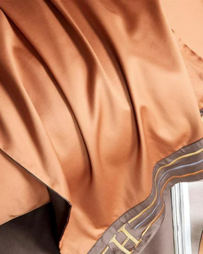 Cotton Sateen Bedding Set with Elegant Embroidery