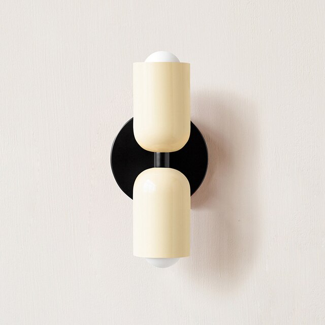 Cream Double LED Wall Lamp - Adjustable 2-Light E27 Wall Fixture